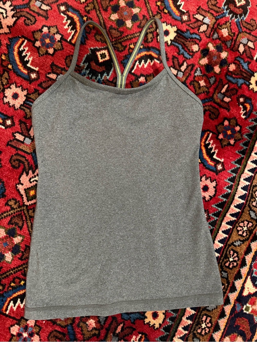lululemon athletica Heather Gray Racerback y tank